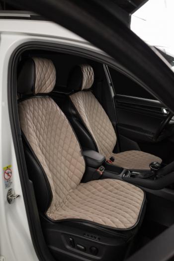 2 899 р. Накидка на сиденье (2 места Каир) ТЕЙЛОР ст БАЙРОН Lord Autofashion SOUEAST S07 1 (2024-2025) (бежевый, строчка бежевая)  с доставкой в г. Белгород. Увеличить фотографию 3