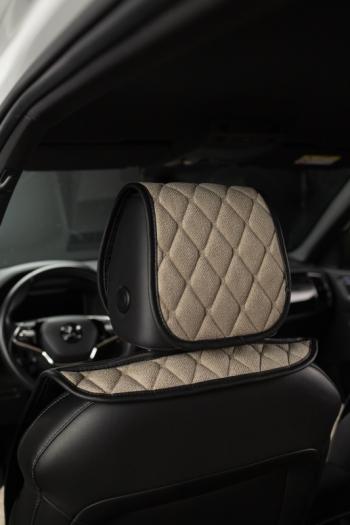 2 899 р. Накидка на сиденье (2 места Каир) ТЕЙЛОР ст БАЙРОН Lord Autofashion SOUEAST S07 1 (2024-2025) (бежевый, строчка бежевая)  с доставкой в г. Белгород. Увеличить фотографию 5