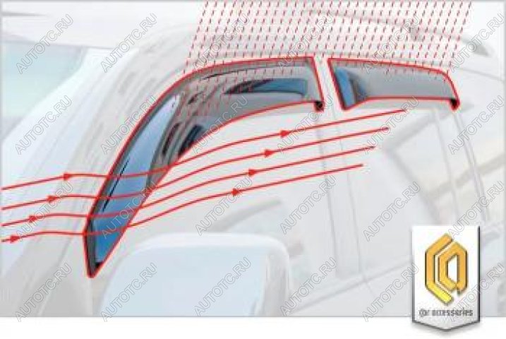 2 159 р. Дефлектора окон CA-Plastic Mitsubishi Lancer 10 CY седан дорестайлинг (2007-2010) (серия Шелкография золото)  с доставкой в г. Белгород