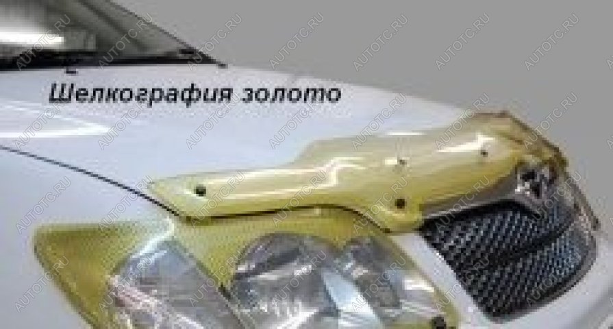 2 299 р.  Дефлектор капота (левый руль) CA-Plastiс  Nissan Versa (2004-2013) (серия Шелкография золото)  с доставкой в г. Белгород