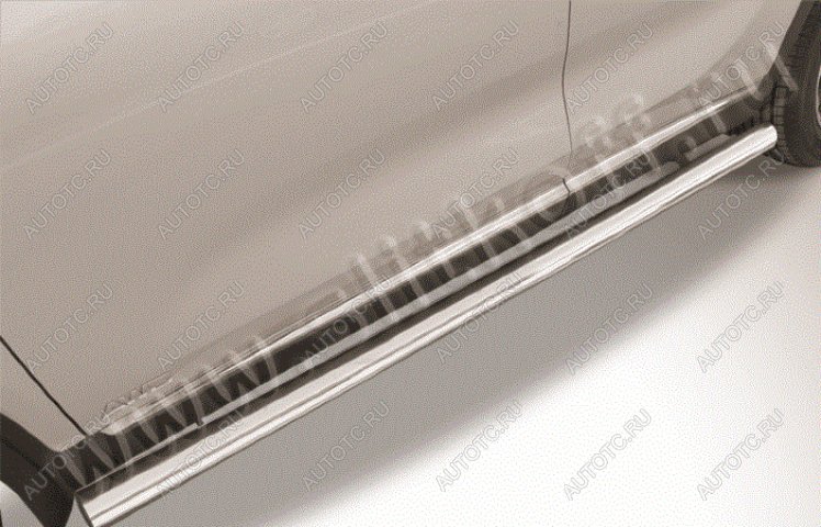 14 549 р. Защита порогов труба d42 Slitkoff Mitsubishi Pajero Sport QE дорестайлинг (2015-2021) (нержавейка полированная)  с доставкой в г. Белгород