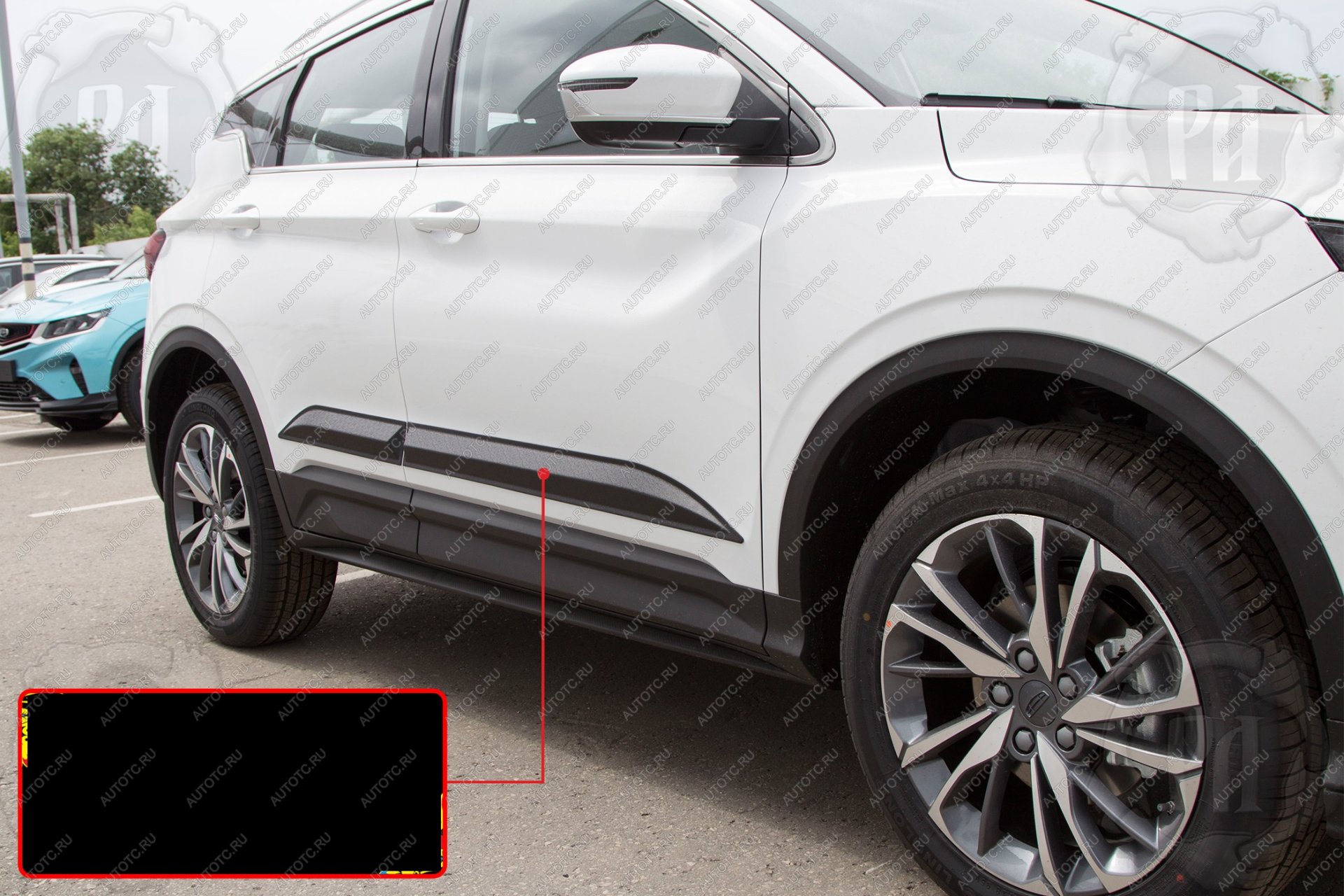 1 419 р. Молдинг двери передний левый Русская Артель Geely Coolray SX11 дорестайлинг (2018-2023) (глянец под покраску)  с доставкой в г. Белгород