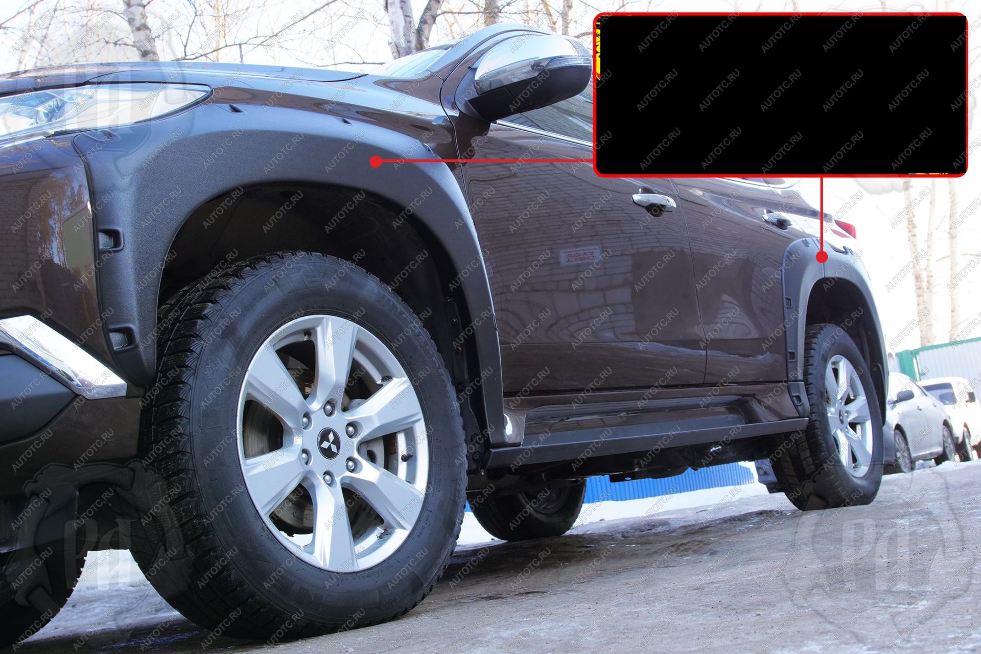 7 999 р. Расширители колесных арок передний левый Русская Артель Mitsubishi Pajero Sport QE дорестайлинг (2015-2021) (глянец под покраску)  с доставкой в г. Белгород