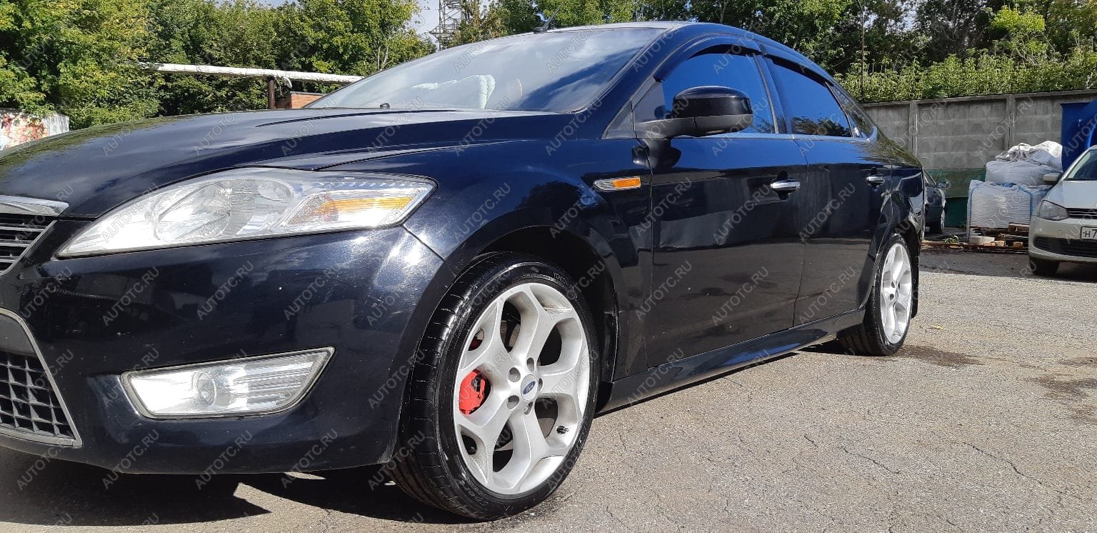 3 499 р. Пластиковые накладки порогов Фанат Тюнинг Ford Mondeo Mk4,DG дорестайлинг, универсал (2007-2010) (неокрашенные (глянец под окраску))  с доставкой в г. Белгород
