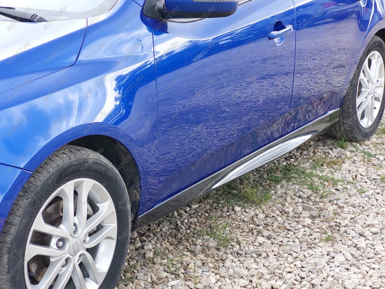 3 499 р. Пластиковые накладки порогов Фанат Тюнинг KIA Cerato 2 TD седан (2008-2013) (неокрашенные)  с доставкой в г. Белгород