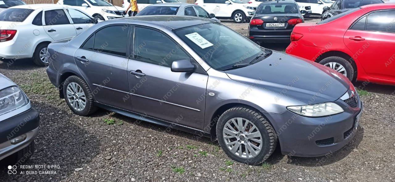 3 399 р. Пластиковые накладки порогов Фанат Тюнинг Mazda 6 GG седан дорестайлинг (2002-2005) (неокрашенные (глянец под окраску))  с доставкой в г. Белгород
