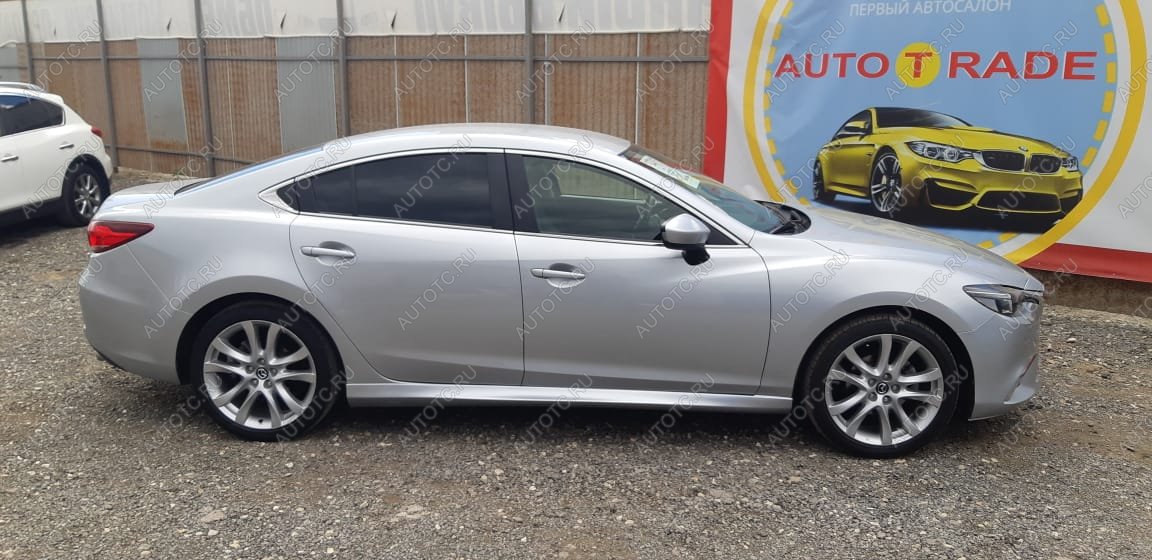 3 499 р. Пластиковые накладки порогов Фанат Тюнинг Mazda 6 GJ 1 рестайлинг универсал (2015-2018) (неокрашенные (глянец под окраску))  с доставкой в г. Белгород