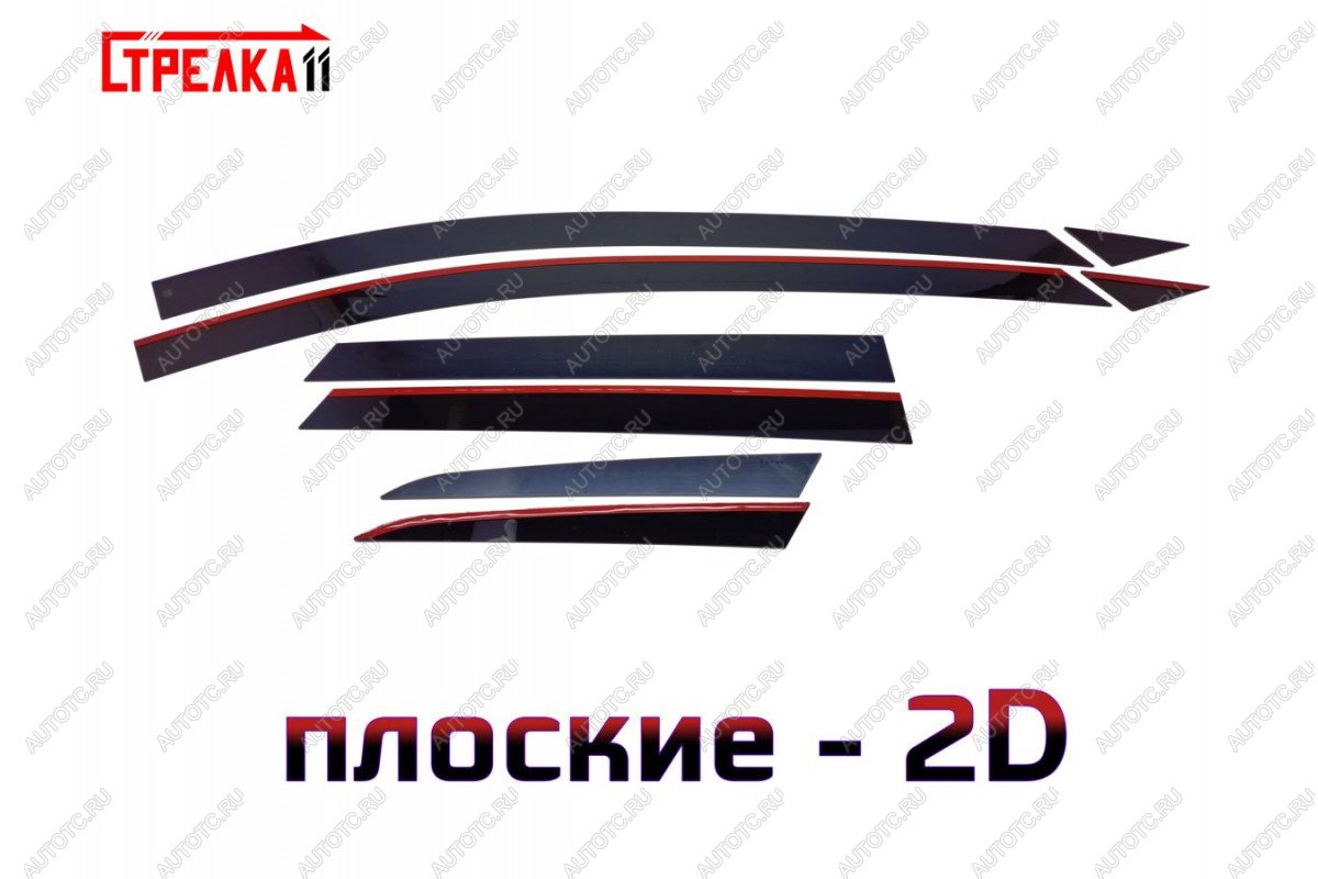4 699 р. Дефлекторы окон 2D Стрелка11 Seat Leon 5F хэтчбэк 5 дв. (2012-2016) (черные)  с доставкой в г. Белгород