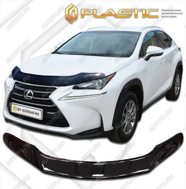 2 399 р. Дефлектор капота (exclusive) CA-Plastic Lexus NX200 Z10 рестайлинг (2017-2021) (Classic черный)  с доставкой в г. Белгород