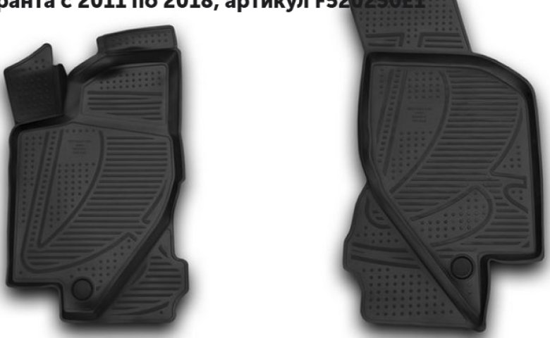 1 539 р. Коврики 3D в салон передние Element Лада Гранта 1 2191 лифтбэк дорестайлинг  (2011-2013) (черные)  с доставкой в г. Белгород