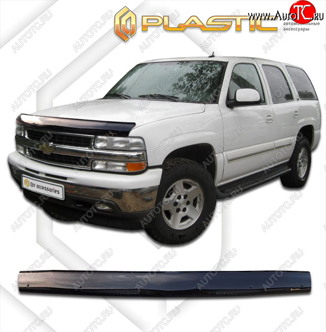 2 159 р. Дефлектор капота CA-Plastic Chevrolet Tahoe GMT800 (2000-2006) (classic черный, без надписи)  с доставкой в г. Белгород