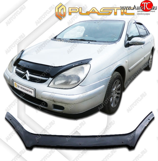 2 299 р. Дефлектор капота CA-Plastic CITROEN C5 X40,DE универсал дорестайлинг (2001-2004) (classic черный, без надписи)  с доставкой в г. Белгород