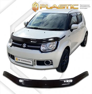2 159 р. Дефлектор капота CA-Plastic Suzuki Ignis (2016-2025) (серия Сlassic черный, без надписи)  с доставкой в г. Белгород. Увеличить фотографию 2