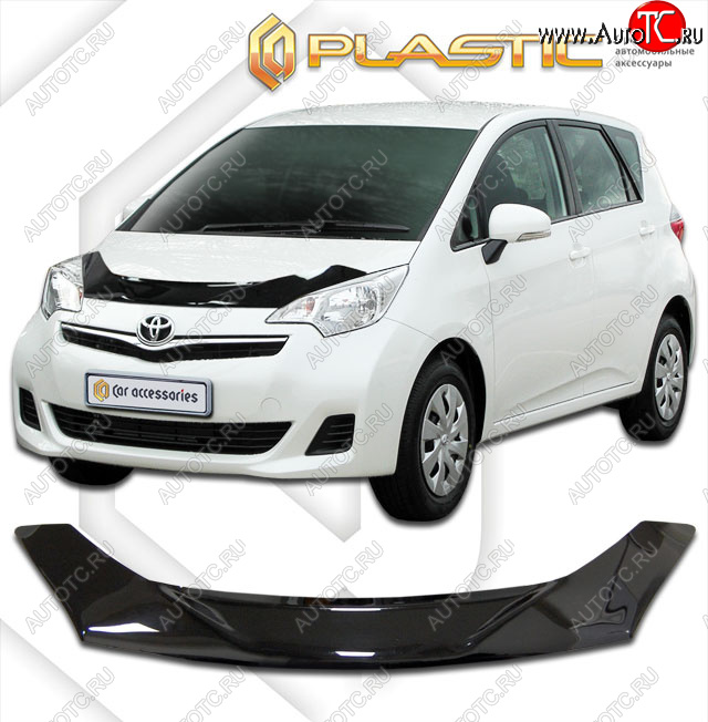 2 199 р. Дефлектор капота CA-Plastic Toyota Verso S P120 хэтчбэк 5 дв. дорестайлинг (2010-2014) (classic черный, без надписи)  с доставкой в г. Белгород