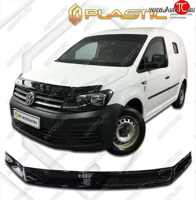 2 159 р. Дефлектор капота CA-Plastic Volkswagen Caddy 2K рестайлинг (2015-2020) (classic черный, без надписи)  с доставкой в г. Белгород