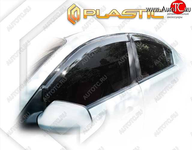 2 159 р. Дефлекторы дверей CA Plastic Mazda 3/Axela BK дорестайлинг седан (2003-2006) (Classic полупрозрачный, без хром молдинга)  с доставкой в г. Белгород