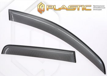 Дефлекторы окон CA Plastic Ford Focus 1 хэтчбэк 3 дв. дорестайлинг (1998-2002) (Шелкография карбон серебро)