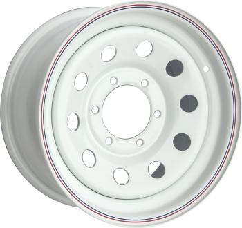 6 629 р. Диск усиленный стальной белый 6x139,7 8xR16 d110 ET+30 OFF-ROAD Wheels 1680-63910wh-30  с доставкой в г. Белгород. Увеличить фотографию 1