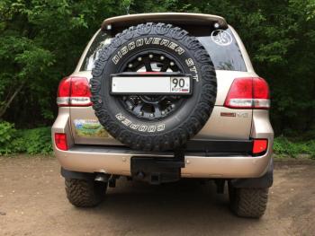 91 999 р. Калитка РИФ с фаркопом в штатный бампер Toyota Land Cruiser 200 2008-2015 под нештатное колесо, с подсветкой номера РИФ rif200-80000  с доставкой в г. Белгород. Увеличить фотографию 4