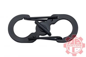 80 р. Карабин s-образный с блокировкой 36мм (black) CORD crd.s.b.36.b  с доставкой в г. Белгород. Увеличить фотографию 1