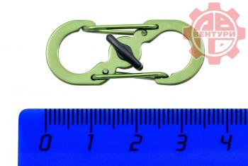 80 р. Карабин s-образный с блокировкой 36мм (green) CORD crd.s.b.36.gr  с доставкой в г. Белгород. Увеличить фотографию 2