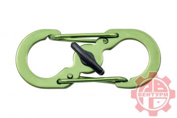 80 р. Карабин s-образный с блокировкой 36мм (green) CORD crd.s.b.36.gr  с доставкой в г. Белгород. Увеличить фотографию 1