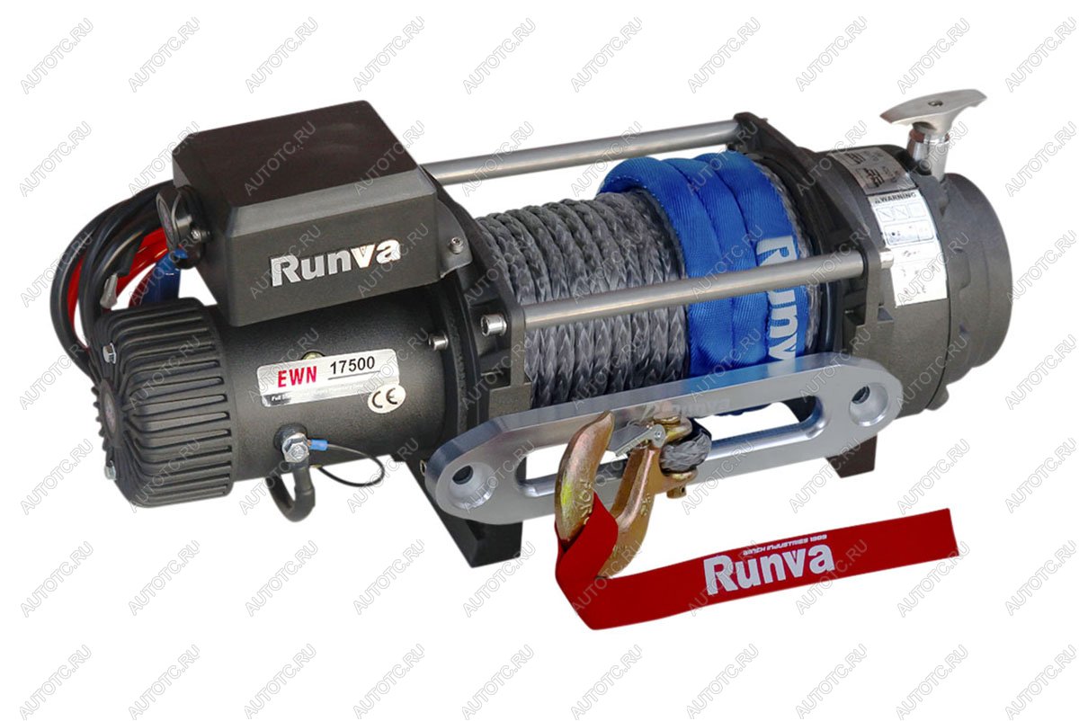 102 999 р. Лебёдка электрическая (индустр.) 12V Runva 17500 lbs 7960 кг синтетический трос RUNVA ewn17500usr  с доставкой в г. Белгород