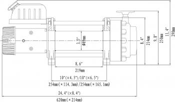 102 999 р. Лебёдка электрическая (индустр.) 12V Runva 17500 lbs 7960 кг синтетический трос RUNVA ewn17500usr  с доставкой в г. Белгород. Увеличить фотографию 2