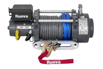 98 999 р. Лебёдка электрическая (индустр.) 24V Runva 15000 lbs 6800 кг синтетический трос RUNVA ewn15000usr24v  с доставкой в г. Белгород. Увеличить фотографию 3