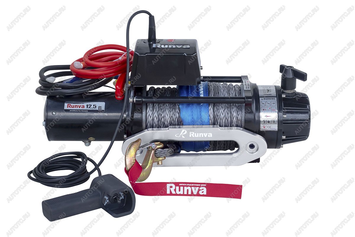 89 999 р. Лебёдка электрическая 24V Runva 12500 lbs 5670 кг (влагозащищенная) синтетический трос RUNVA ewb12500ssr24v  с доставкой в г. Белгород