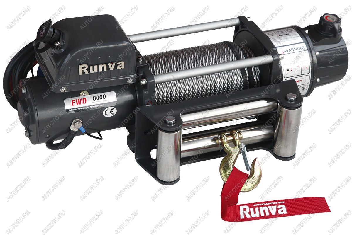 63 229 р. Лебёдка электрическая двухскоростная 12V Runva 8000 lbs 3629 кг RUNVA ewd8000u  с доставкой в г. Белгород