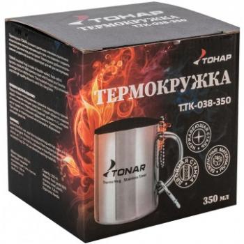 819 р. Термокружка ТОНАР 350ML металлическая, с пластиковой крышкой+карабин ТОНАР t.tk-038-350  с доставкой в г. Белгород. Увеличить фотографию 2