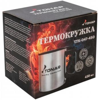 669 р. Термокружка ТОНАР 450ML с пластиковой крышкой ТОНАР t.tk-047-450  с доставкой в г. Белгород. Увеличить фотографию 5