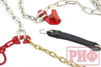 10 049 р. Цепи противоскольжения РИФ 4х4 "соты" 16 мм, 25570R18, 25575R17, 26575R16, 26555R19, 26565R18, 26570R17, 27560R18, 27570R16, 32x11,5R15 (к-т 2 шт.) РИФ rif18-0-0000267  с доставкой в г. Белгород. Увеличить фотографию 7