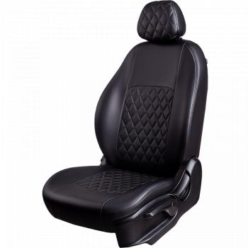 7 199 р. Чехлы для сидений (РЗС60/40, Экокожа ИЛАНА+ОРЕГОН) ТУРИН РОМБ Lord Auto CITROEN C4 B7 седан рестайлинг (2015-2022) (черный)  с доставкой в г. Белгород. Увеличить фотографию 2