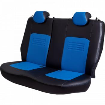 6 799 р. Комплект чехлов для сидений (РЗС 40/60+подлокот. 3Г) ТУРИН СТ Lord Autofashion Volkswagen Jetta A6 седан дорестайлинг (2011-2015) (черный, вставка синяя, строчка синяя)  с доставкой в г. Белгород. Увеличить фотографию 5