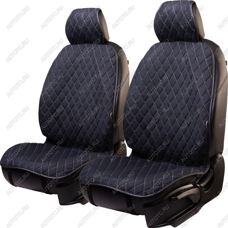 2 359 р. Накидка (2 места Софа) АЛЯСКА ст РОМБ Lord Autofashion Lexus RX 200T AL20 дорестайлинг (2015-2017) (черный, строчка бежевая)  с доставкой в г. Белгород