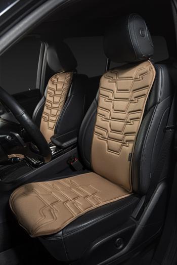2 579 р. Накидка на сиденье (1 место Афины) ЛЮКС ст ФОРТ Lord Autofashion Renault Twingo 2 дорестайлинг (2007-2011) (бежевый, строчка коричневая )  с доставкой в г. Белгород. Увеличить фотографию 6