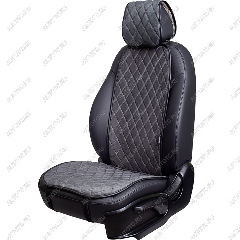 1 699 р. Накидка на сиденье (1 место Атланта) МОНРО ст РОМБ Lord Autofashion Lexus RX 200T AL20 дорестайлинг (2015-2017) (серый, строчка серая)  с доставкой в г. Белгород