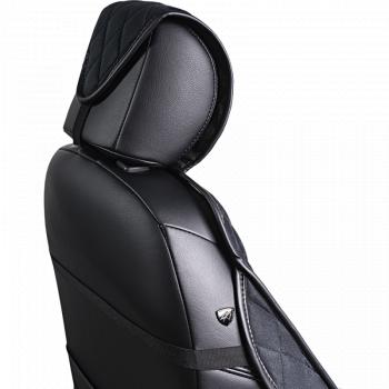 3 299 р. Накидка на сиденье (2 места Софа) ФЕНИКС ст РОМБ Lord Autofashion SOUEAST S07 1 (2024-2025) (черный, строчка черная)  с доставкой в г. Белгород. Увеличить фотографию 6