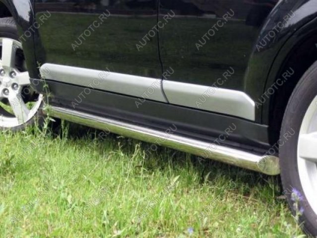 13 499 р. Защита порогов d76 SLITKOFF Mitsubishi Outlander CW0W рестайлинг (2009-2012) (торцы со скосами)  с доставкой в г. Белгород