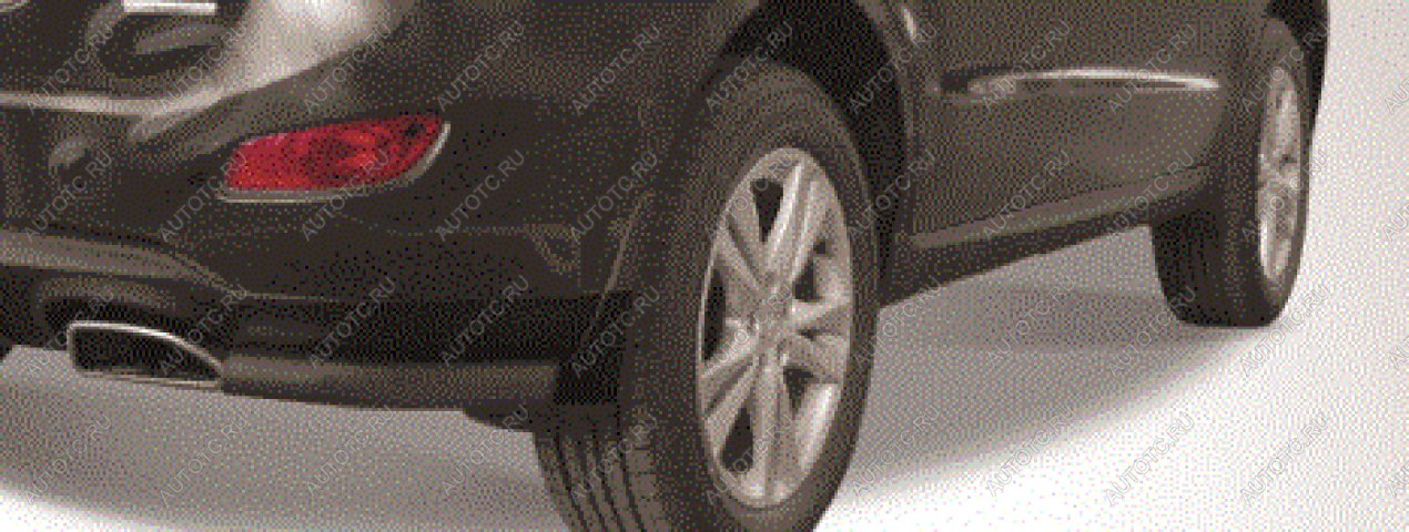 4 999 р. Защита заднего бампера уголки d57 Slitkoff Hyundai Tucson JM (2004-2010) ( Сталь с полимерным покрытием в цвет черный)  с доставкой в г. Белгород
