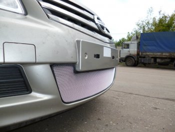 3 179 р. Защитная сетка в бампер (низ, ячейка 3х7 мм) Стрелка11 Стандарт Nissan Almera G15 седан (2012-2019) (Хром)  с доставкой в г. Белгород. Увеличить фотографию 2