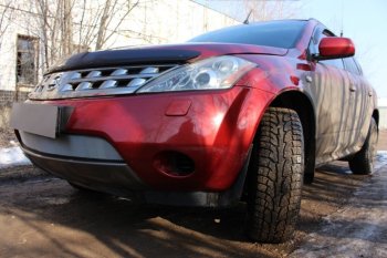 3 299 р. Защитная сетка в бампер (низ, ячейка 3х7 мм) Стрелка11 Стандарт Nissan Murano 1 Z50 (2002-2009) (Хром)  с доставкой в г. Белгород. Увеличить фотографию 4