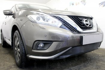 3 699 р. Защитная сетка в бампер (низ, ячейка 3х7 мм) Стрелка11 Стандарт Nissan Murano 3 Z52 дорестайлинг (2015-2022) (Чёрная)  с доставкой в г. Белгород. Увеличить фотографию 4