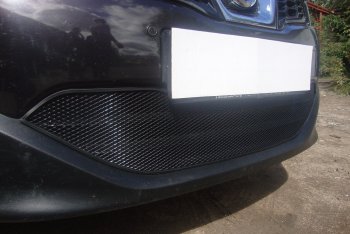 3 489 р. Защитная сетка в бампер (низ, ячейка 3х7 мм) Стрелка11 Стандарт Nissan Qashqai 1 J10 рестайлинг (2010-2013) (Чёрная)  с доставкой в г. Белгород. Увеличить фотографию 2