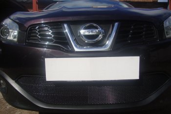 3 489 р. Защитная сетка в бампер (низ, ячейка 3х7 мм) Стрелка11 Стандарт Nissan Qashqai 1 J10 рестайлинг (2010-2013) (Чёрная)  с доставкой в г. Белгород. Увеличить фотографию 4