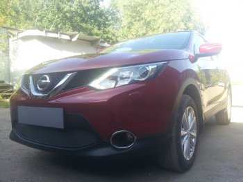 4 399 р. Защитная сетка в бампер (низ, ячейка 4х10 мм) Стрелка11 Премиум Nissan Qashqai 2 J11 дорестайлинг (2013-2019) (Чёрная)  с доставкой в г. Белгород. Увеличить фотографию 4