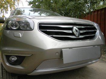 4 549 р. Защитная сетка в бампер (низ, ячейка 4х10 мм) Стрелка11 Премиум Renault Koleos 1 Phase 2 (2011-2013) (Хром)  с доставкой в г. Белгород. Увеличить фотографию 3