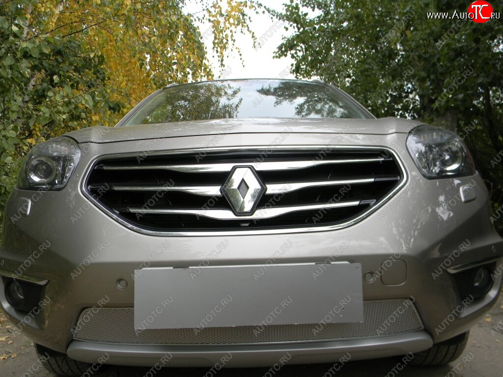 4 549 р. Защитная сетка в бампер (низ, ячейка 4х10 мм) Стрелка11 Премиум Renault Koleos 1 Phase 2 (2011-2013) (Хром)  с доставкой в г. Белгород